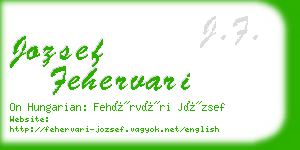 jozsef fehervari business card